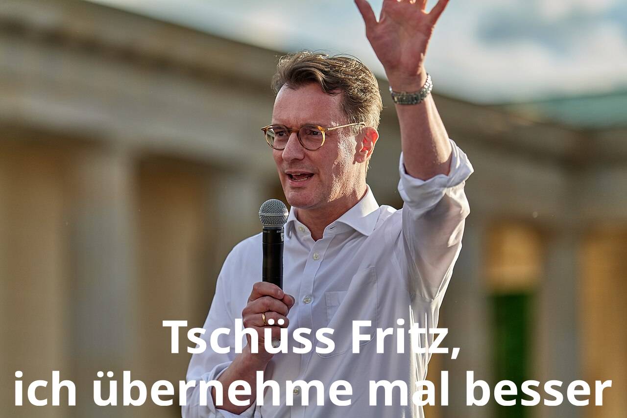 Hendrik Wüst verabschiedet Friedrich Merz aus Berlin